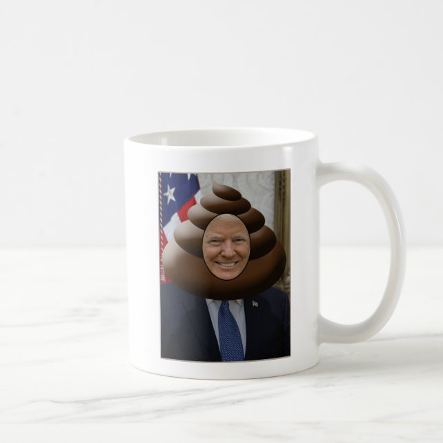 Funny Trump Poop Emoji Head Coffee Mug (Right)