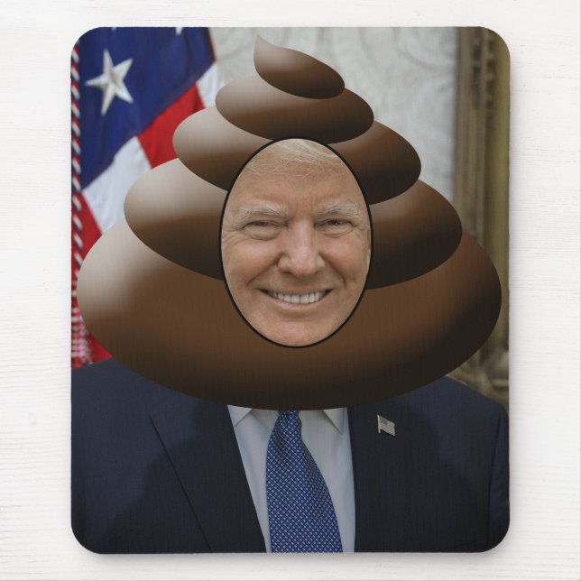 Funny Trump Poop Emoji Head Mouse Mat (Front)