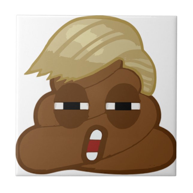 Funny trump poop emoji tile (Front)