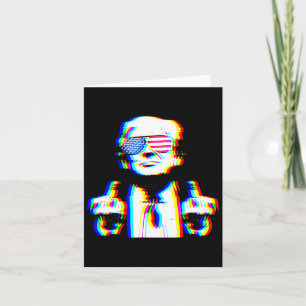 Funny Trump Psychedelic Edm Trippy Vaporwave Techn Card