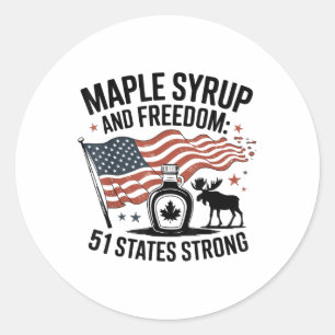 Funny Trump Quote Canada 51st State Of Usa _1  Classic Round Sticker