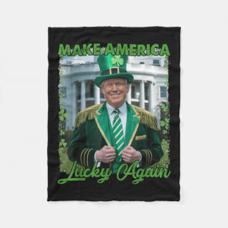 Funny Trump Republican Make America Lucky Again Le Fleece Blanket