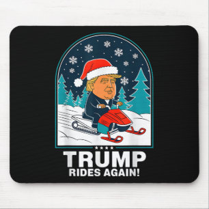 Funny Trump Rides Again Snowmobile Fun Winter Mouse Mat