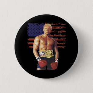 Funny Trump Rocky Boxing Meme Boxer Us Flag Patrio 6 Cm Round Badge