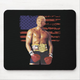 Funny Trump Rocky Boxing Meme Boxer Us Flag Patrio Mouse Mat