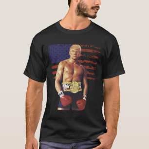 Funny Trump Rocky Boxing Meme Boxer Us Flag Patrio T-Shirt