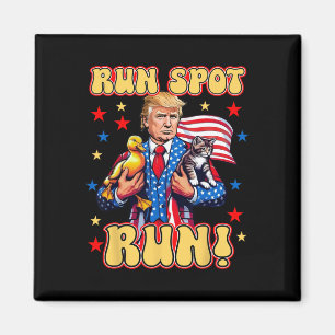 Funny Trump Run Harris Spot Run Dog Dete Election  Magnet