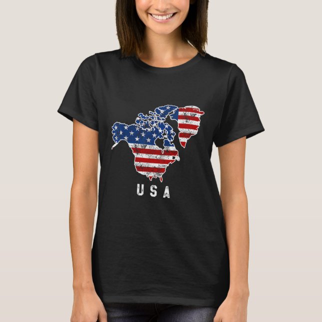 Funny Trump’s Vision Of Usa Map With Canada And T-Shirt (Front)