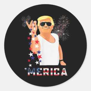 Funny Trump Salt Merica Freedom 4th Of July Gifts Classic Round Sticker