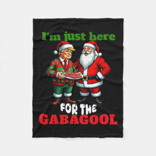 Funny Trump Santa Christmas I'm Just Here For The Fleece Blanket
