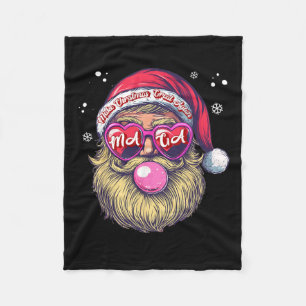 Funny Trump Santa Christmas Pink Bubble Gum Make X Fleece Blanket