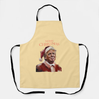 Funny Trump Santa Claus Christmas Card Apron