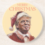 Funny Trump Santa Claus Christmas Card Coaster<br><div class="desc">Funny Trump Santa Claus Christmas Card</div>
