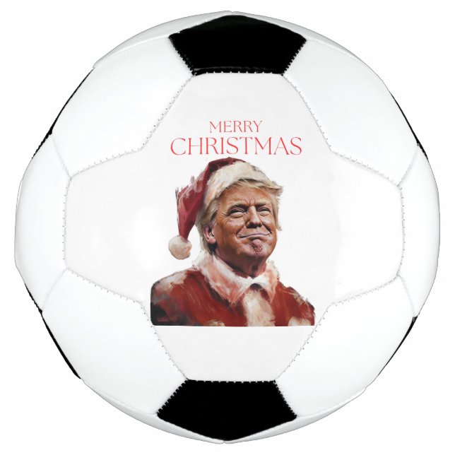Funny Trump Santa Claus Christmas Card Football (Front)