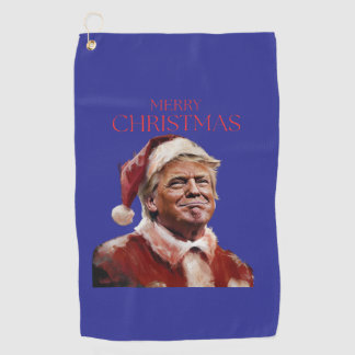 Funny Trump Santa Claus Christmas Card Golf Towel