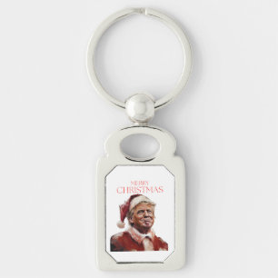 Funny Trump Santa Claus Christmas Card Key Ring
