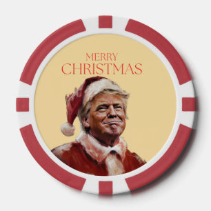 Funny Trump Santa Claus Christmas Card Poker Chips