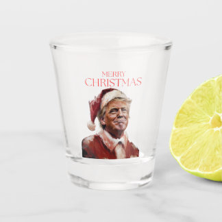 Funny Trump Santa Claus Christmas Card Shot Glass