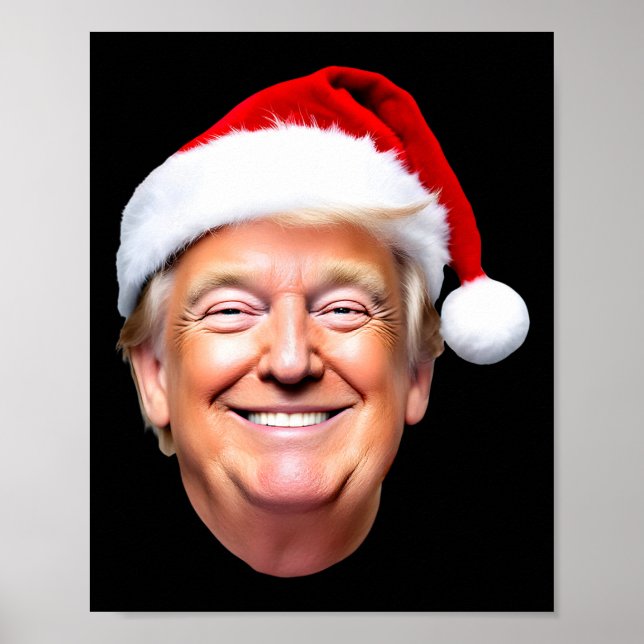Funny Trump Santa Hat Donald Trump Christmas New Y Poster (Front)