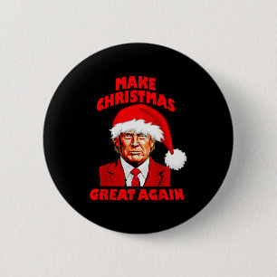 Funny Trump Santa Hat Make Christmas Great Again 6 Cm Round Badge