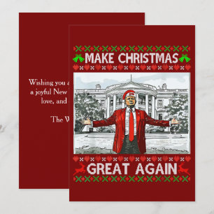Funny Trump Santa Hat Make Christmas Great Again Holiday Card
