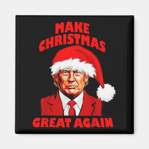 Funny Trump Santa Hat Make Christmas Great Again Magnet