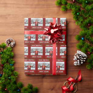 Funny Trump Santa Hat Make Christmas Great Again Wrapping Paper