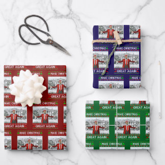 Funny Trump Santa Hat Make Christmas Great Again Wrapping Paper Sheet
