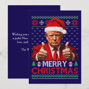 Funny Trump Santa Hat Merry Christmas Ugly Gift Holiday Card