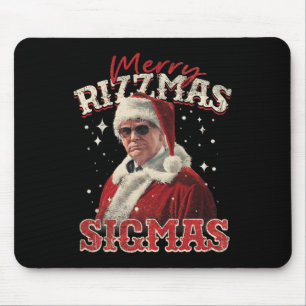 Funny Trump Santa Merry Rizzmas Sigmas Xmas Pajama Mouse Mat