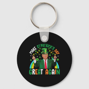 Funny Trump Shamrock Make St Patrick's Day Great A Key Ring