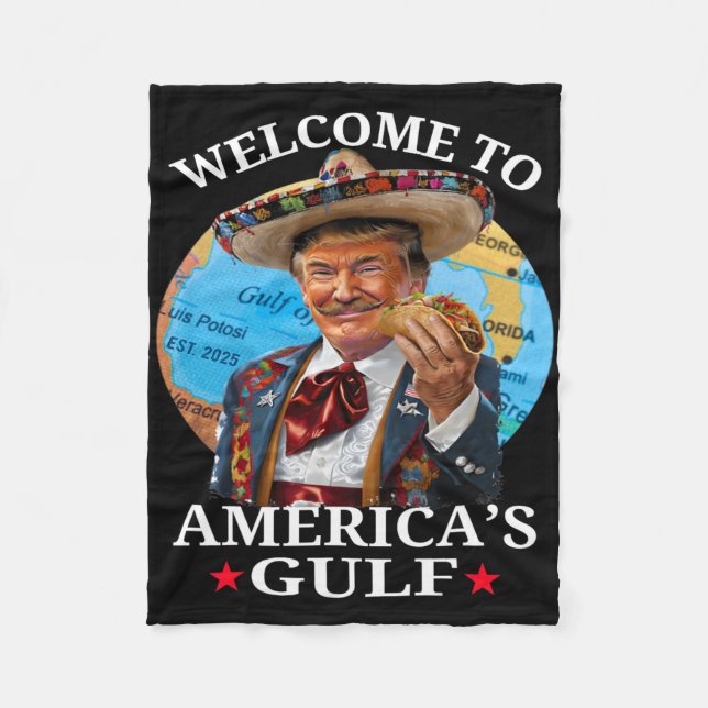 Funny Trump Shirt America's Gulf Est 2025 Trump Me Fleece Blanket (Front)