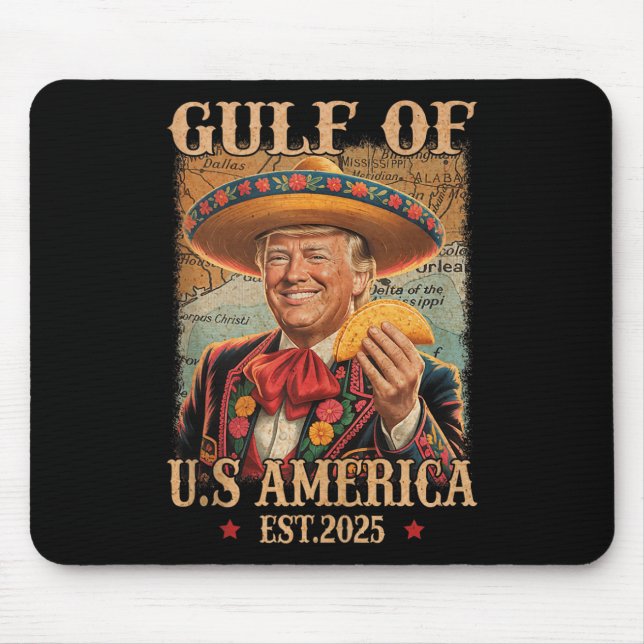 Funny Trump Shirt Americas Gulf Est 2025 Trump Mer Mouse Mat (Front)