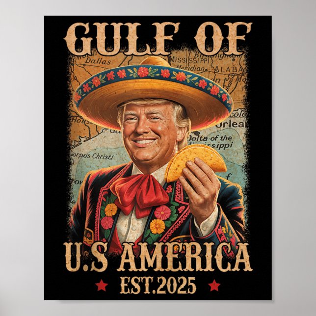 Funny Trump Shirt Americas Gulf Est 2025 Trump Mer Poster (Front)