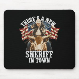 Funny Trump Shirt Cowboy Trump Merchandise Us Flag Mouse Mat