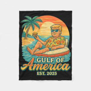 Funny Trump Shirt Gulf Of Us America Est 2025 2 Fleece Blanket