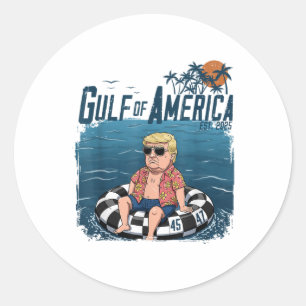 Funny Trump Shirt Gulf Of Us America Est 2025 4th Classic Round Sticker