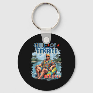 Funny Trump Shirt Gulf Of Us America Est 2025  Key Ring