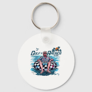 Funny Trump Shirt Gulf Of Us America Est 2025 Key Ring