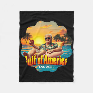 Funny Trump Shirt Gulf Of Us America Est 2025 Styl Fleece Blanket