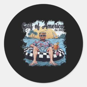 Funny Trump Shirt Gulf Of Us America Funny Kawaii Classic Round Sticker
