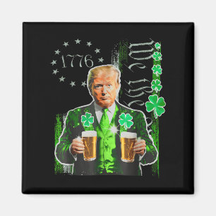 Funny Trump St Patricks Day We The People Us Flag  Magnet