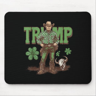 Funny Trump St Pattys Western Cowboy Trump Mouse Mat