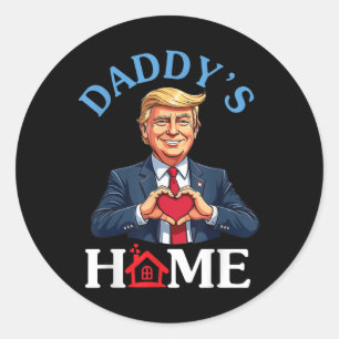 Funny Trump Style Heart Hands Daddy’s Home Father Classic Round Sticker