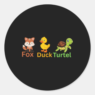 Funny Trump Subtle Fox Duck Turtle Cute Animal 1 Classic Round Sticker