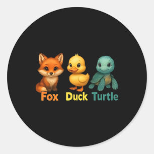 Funny Trump Subtle Fox Duck Turtle Cute Animal 2 Classic Round Sticker
