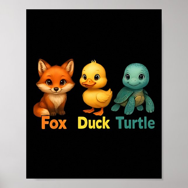 Funny Trump Subtle Fox Duck Turtle Cute Animal 2  Poster (Front)