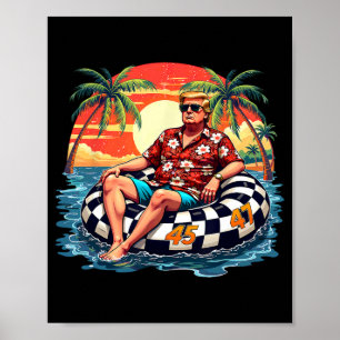 Funny Trump Summer 2025 Beach Tropical Funny Trump Poster