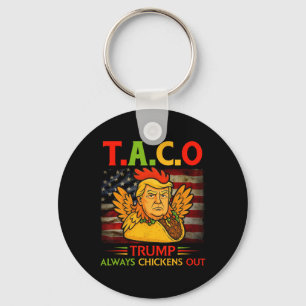 Funny Trump Taco Trump Always Chickens Out 23  Key Ring