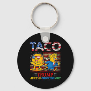 Funny Trump Taco Trump Always Chickens Out _24  Key Ring